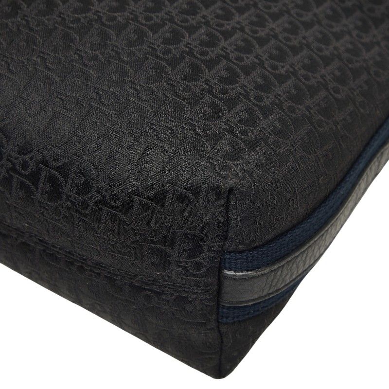Dior Street Chic Trotter Crossbody Shoulder Bag Black Navy Leather Jacquard — view 6