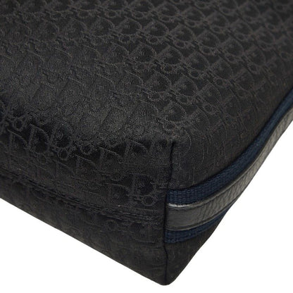 Dior Street Chic Trotter Crossbody Shoulder Bag Black Navy Leather Jacquard — view 6