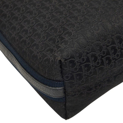 Dior Street Chic Trotter Crossbody Shoulder Bag Black Navy Leather Jacquard — view 7