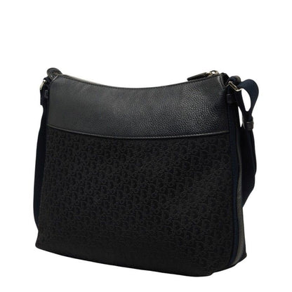 Dior Street Chic Trotter Crossbody Shoulder Bag Black Navy Leather Jacquard — view 2