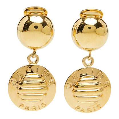 Celine Vintage Trio Macadam Earrings Gold Plated — view 2