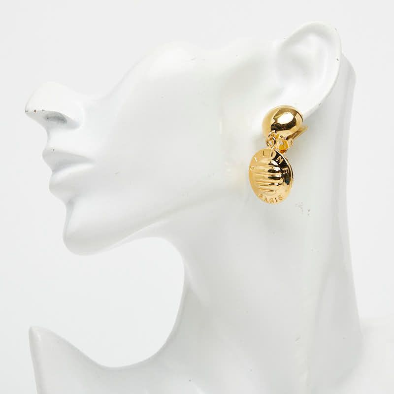 Celine Vintage Trio Macadam Earrings Gold Plated — view 6