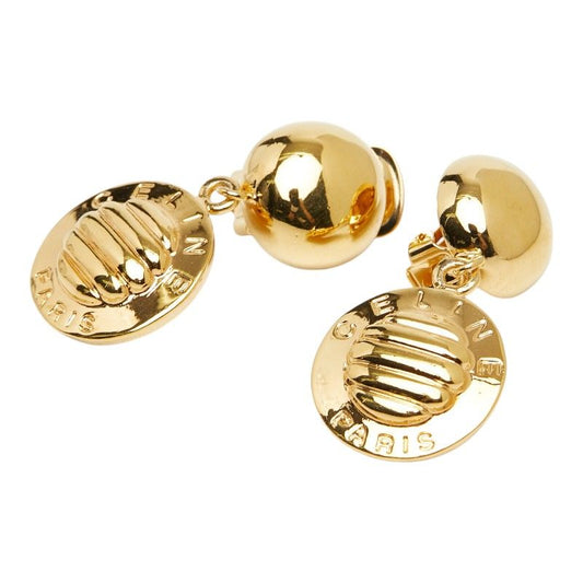 Celine Vintage Trio Macadam Earrings Gold Plated