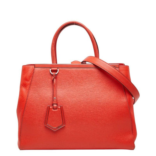 Fendi Toujour 2-Way Shoulder Bag Red Leather
