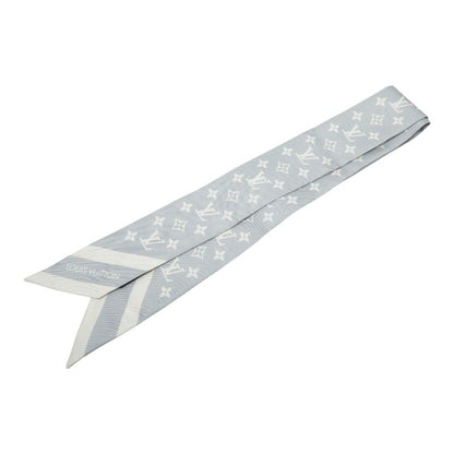 Louis Vuitton Bandeau BB Monogram Silhouette Scarf Gray White Silk
