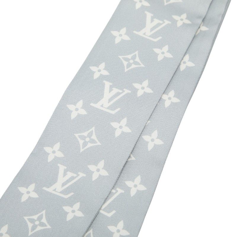 Louis Vuitton Bandeau BB Monogram Silhouette Scarf Gray White Silk — view 2