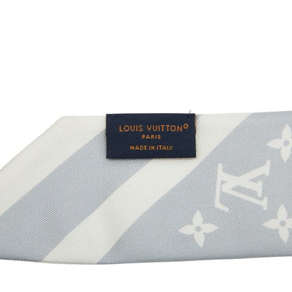 Louis Vuitton Bandeau BB Monogram Silhouette Scarf Gray White Silk — view 4