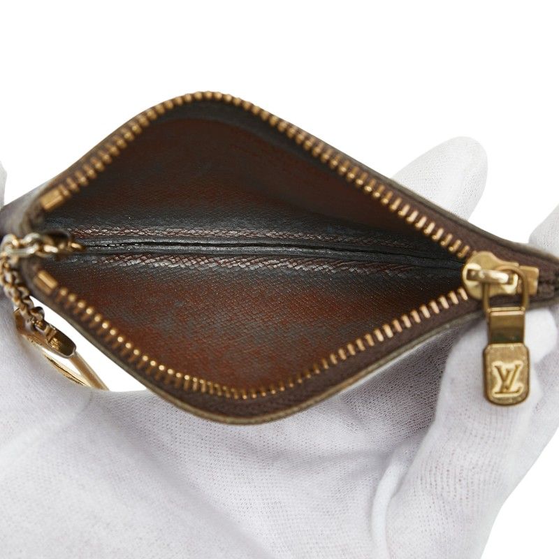 Louis Vuitton Monogram Pochette Cles Coin Case Key Purse Brown Leather 1 — view 7