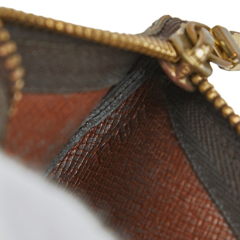 Louis Vuitton Monogram Pochette Cles Coin Case Key Purse Brown Leather 1 — view 9