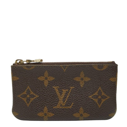 Louis Vuitton Monogram Pochette Cles Coin Case Key Purse Brown Leather 1