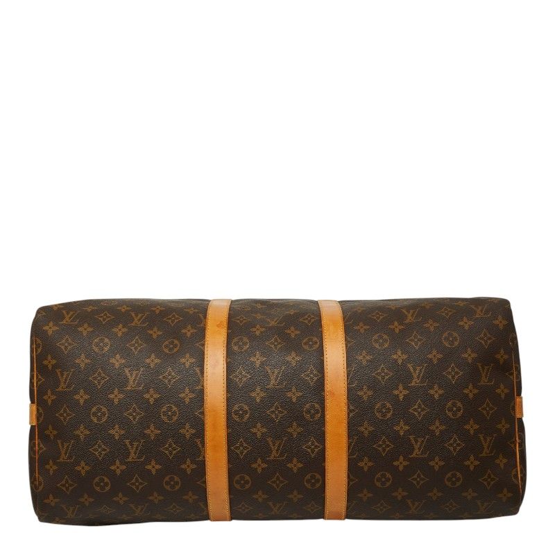 Louis Vuitton Monogram Keepall Bandouliere 55 Boston Bag 2-Way Brown Leather — view 3
