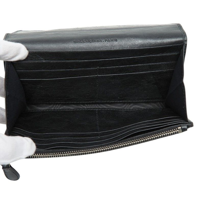 Balenciaga Classic Continental Bifold Wallet Black Leather — view 6