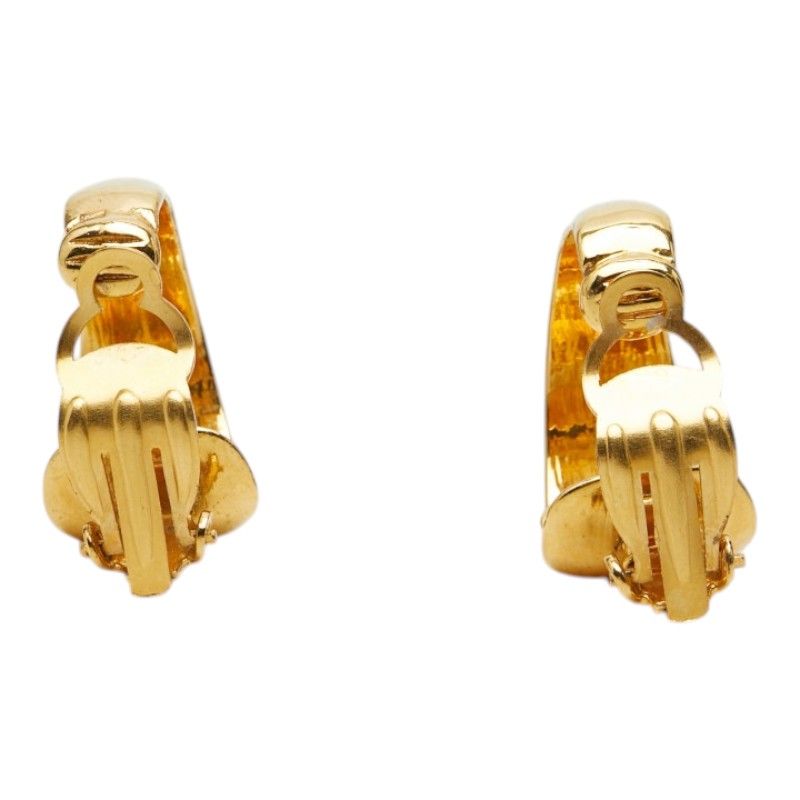 Chanel Vintage CC Logo Earrings Gold Plated — view 2
