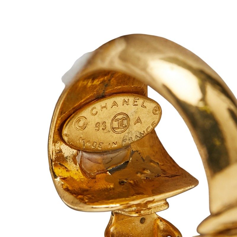Chanel Vintage CC Logo Earrings Gold Plated — view 5
