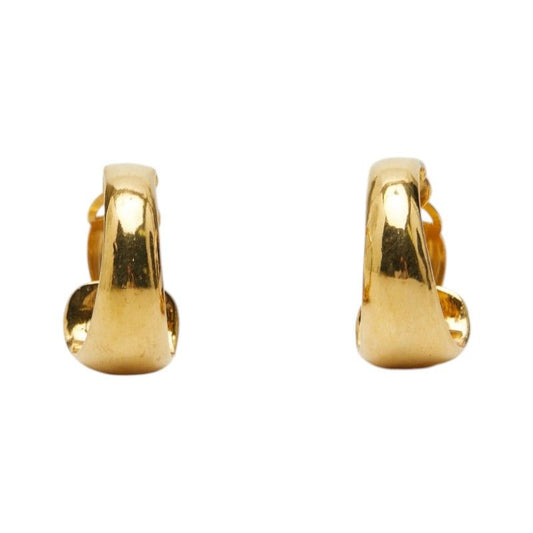 Chanel Vintage CC Logo Earrings Gold Plated
