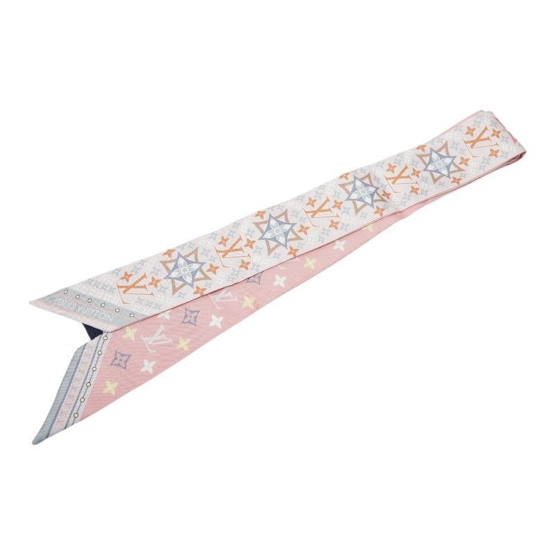 Louis Vuitton Bandeau BB Flowers Forever Scarf Pink Multi Color Silk