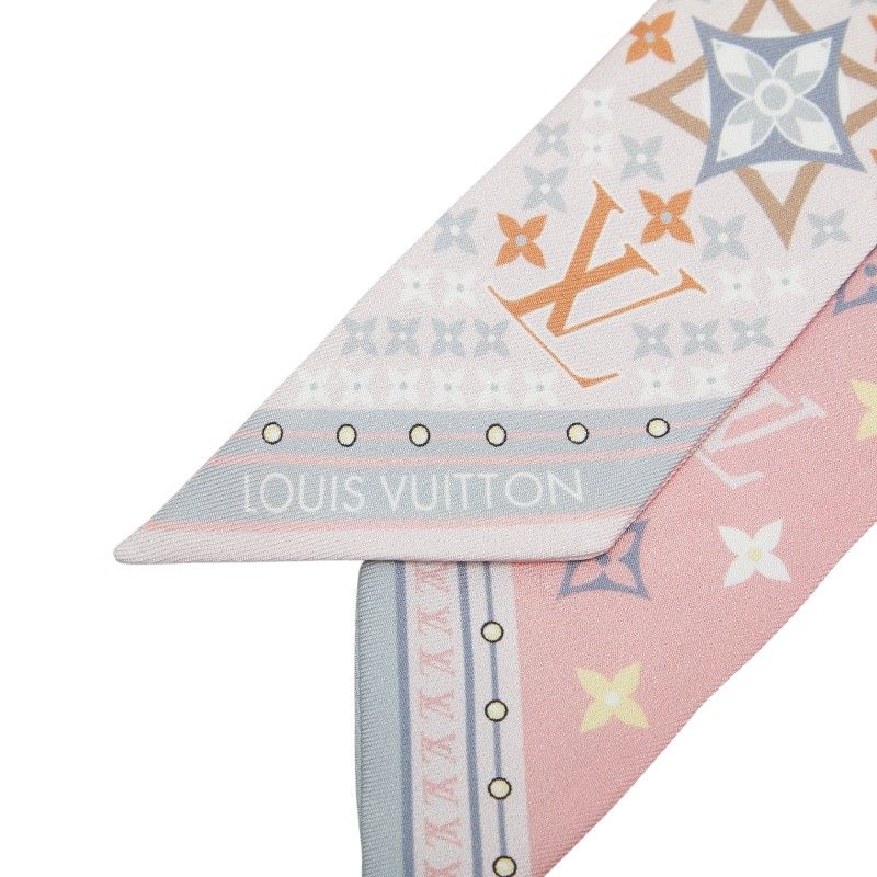 Louis Vuitton Bandeau BB Flowers Forever Scarf Pink Multi Color Silk — view 3