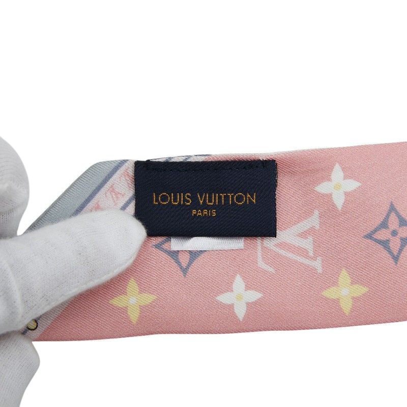 Louis Vuitton Bandeau BB Flowers Forever Scarf Pink Multi Color Silk — view 4