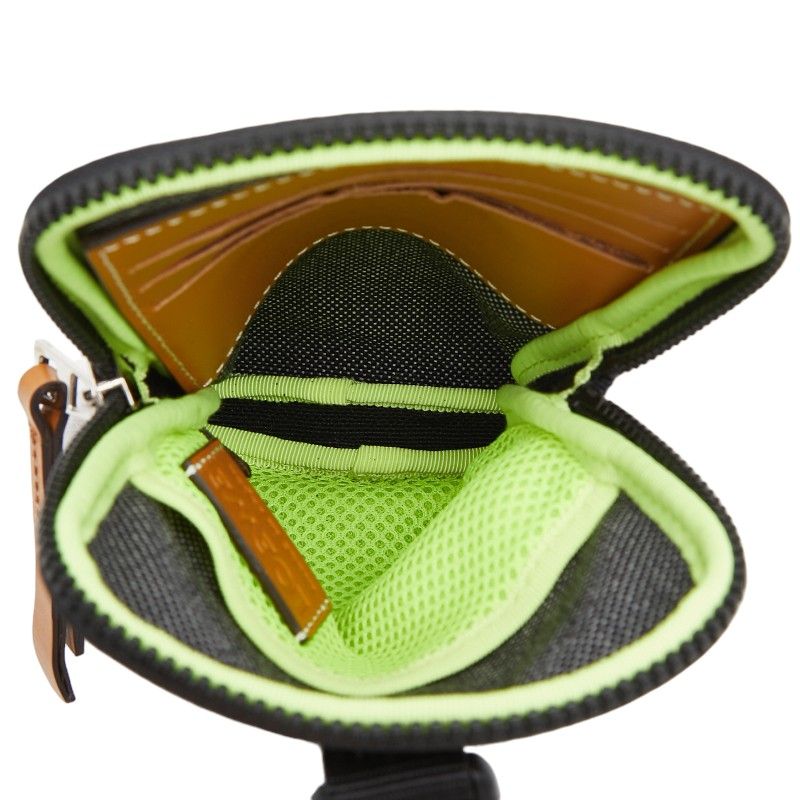 Loewe Neck Pouch Eye Nature Case Shoulder Bag Gray Black Light Yellow Canvas — view 9
