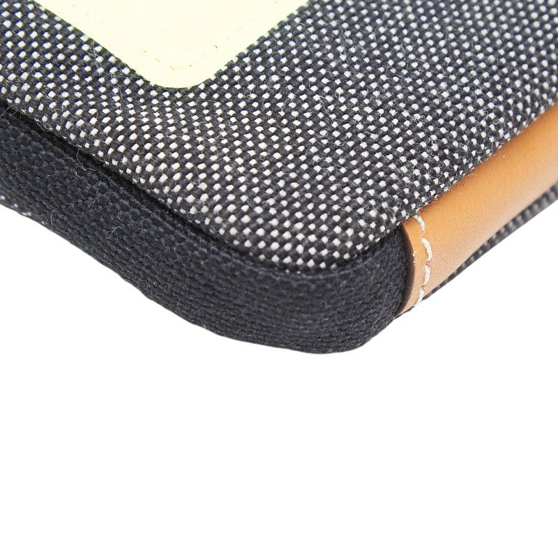 Loewe Neck Pouch Eye Nature Case Shoulder Bag Gray Black Light Yellow Canvas — view 5