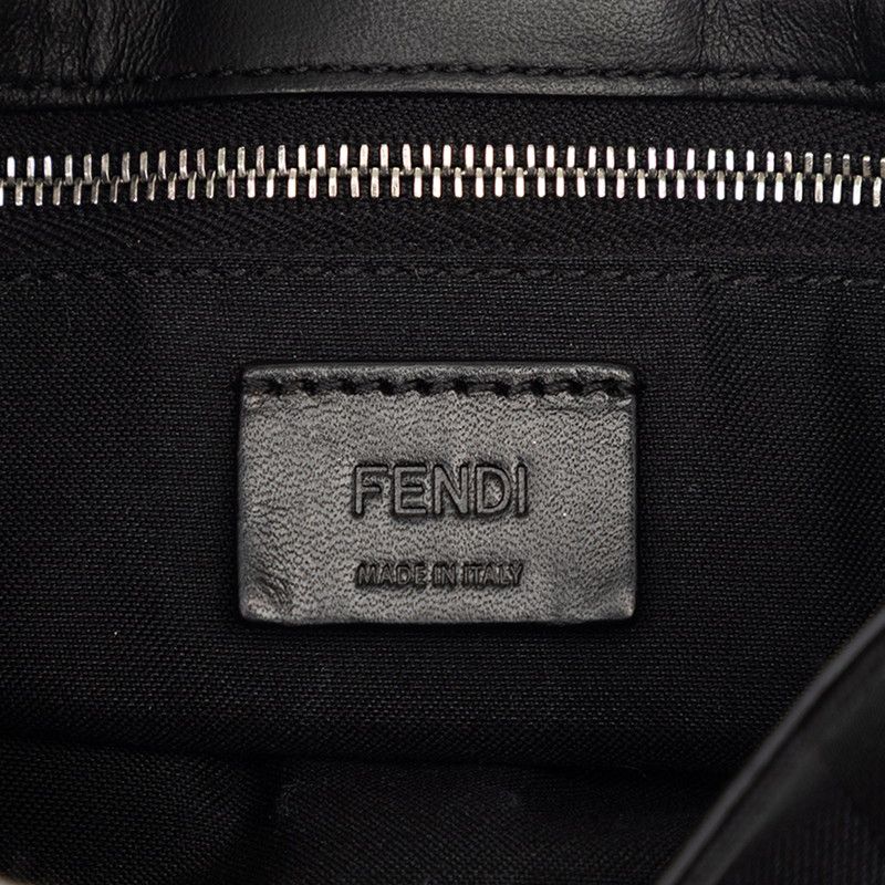 Fendi Pecan Baguette Slim Clutch Shoulder Bag 3way Black Canvas Leather — view 8
