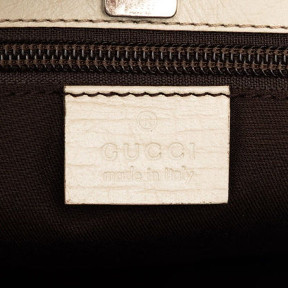 Gucci GG Supreme Tote Shoulder Bag Beige White Leather — view 7