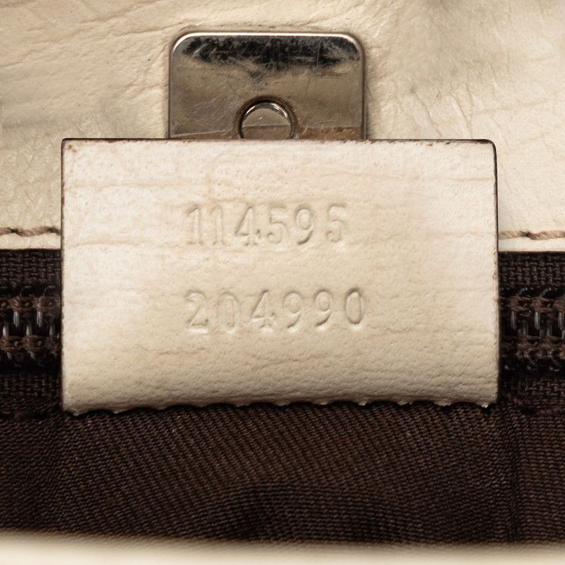Gucci GG Supreme Tote Shoulder Bag Beige White Leather — view 6