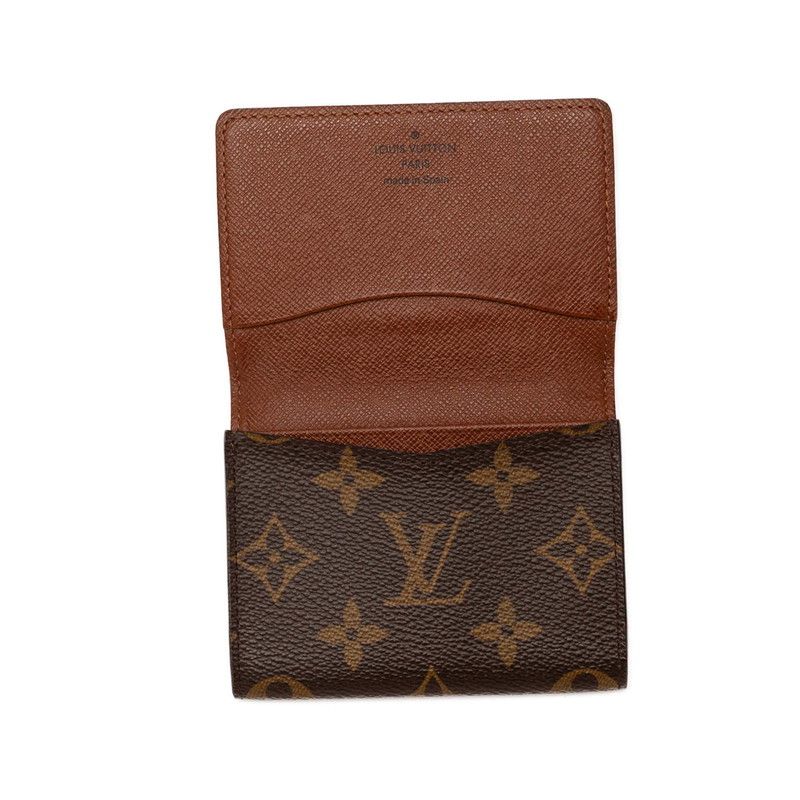 Louis Vuitton Monogram Envelope Carte de Visite Card Case Brown Leather — view 4