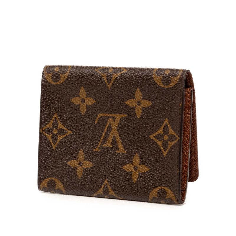 Louis Vuitton Monogram Envelope Carte de Visite Card Case Brown Leather — view 2