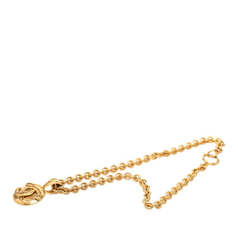 Chanel CC Logo Vintage Chain Pendant 94 Gold Plated