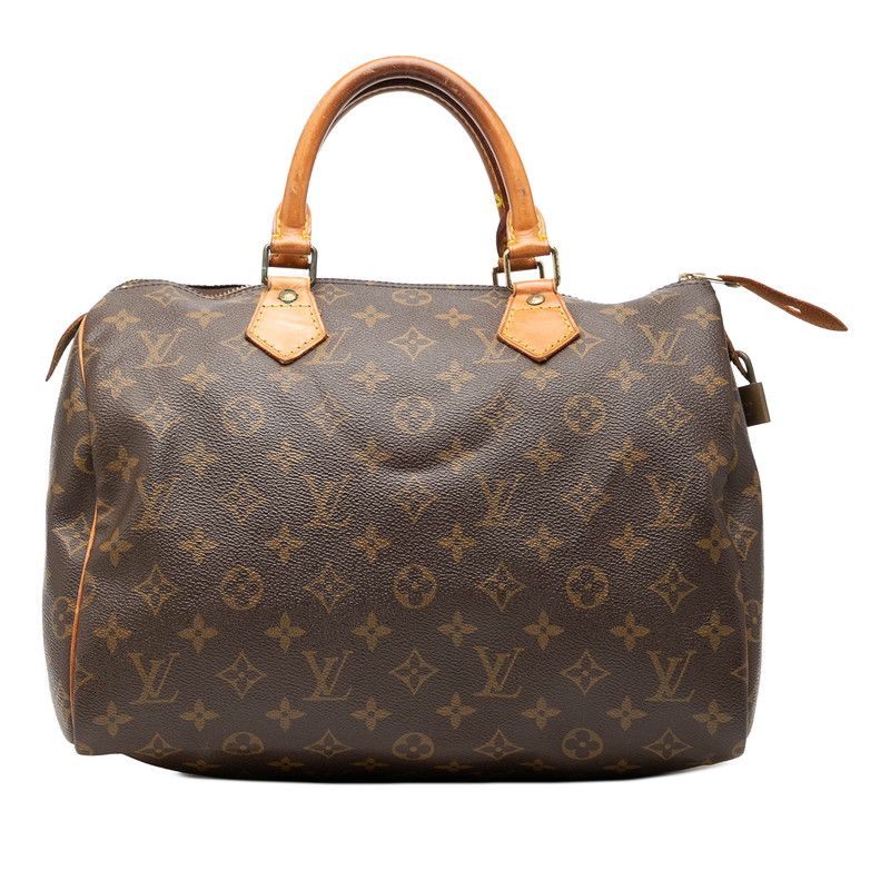 Louis Vuitton Monogram Speedy 30 Mini Boston Bag Brown Leather