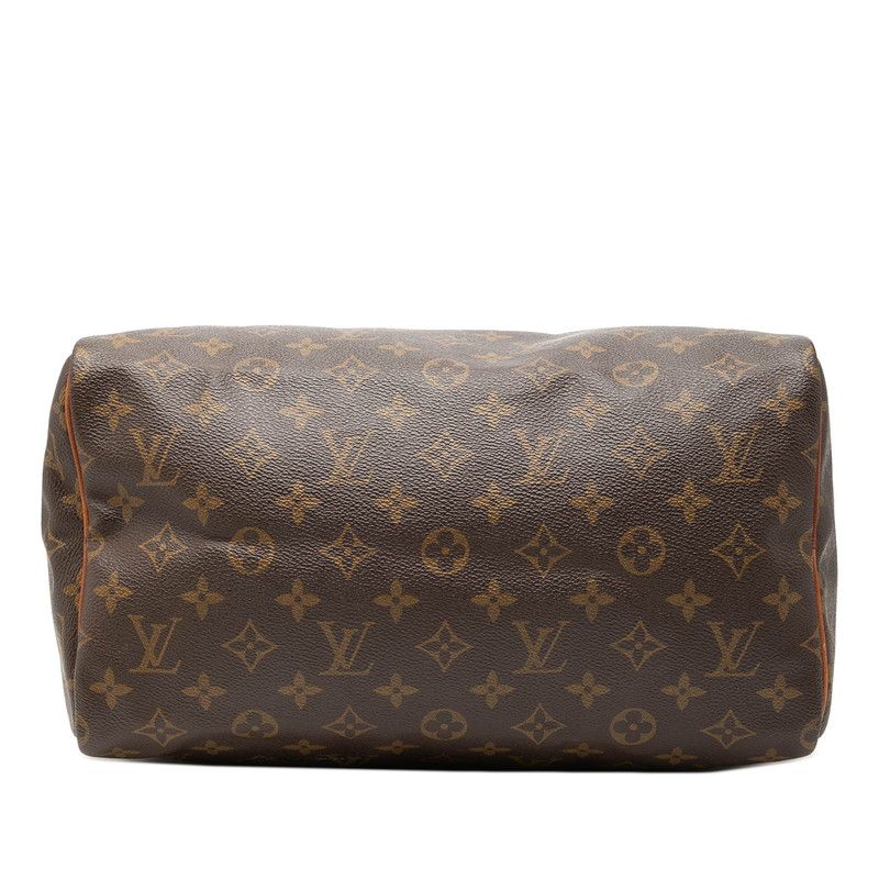 Louis Vuitton Monogram Speedy 30 Mini Boston Bag Brown Leather — view 3