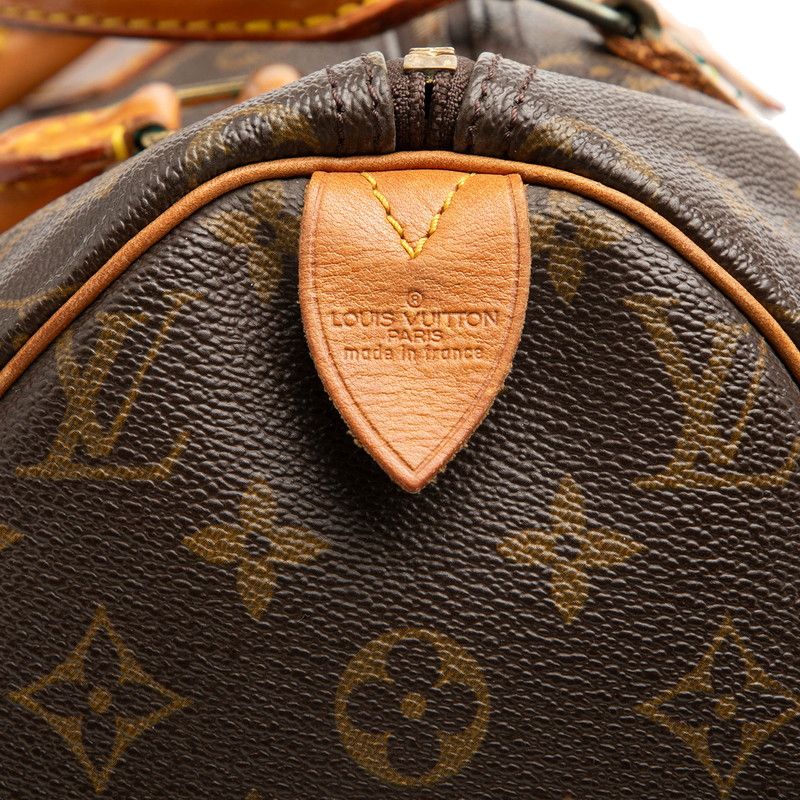 Louis Vuitton Monogram Speedy 30 Mini Boston Bag Brown Leather — view 6