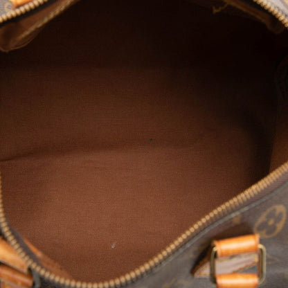 Louis Vuitton Monogram Speedy 30 Mini Boston Bag Brown Leather — view 5