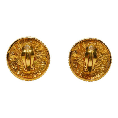 Chanel Round Earrings Gold Plated Faux Pearl — view 3