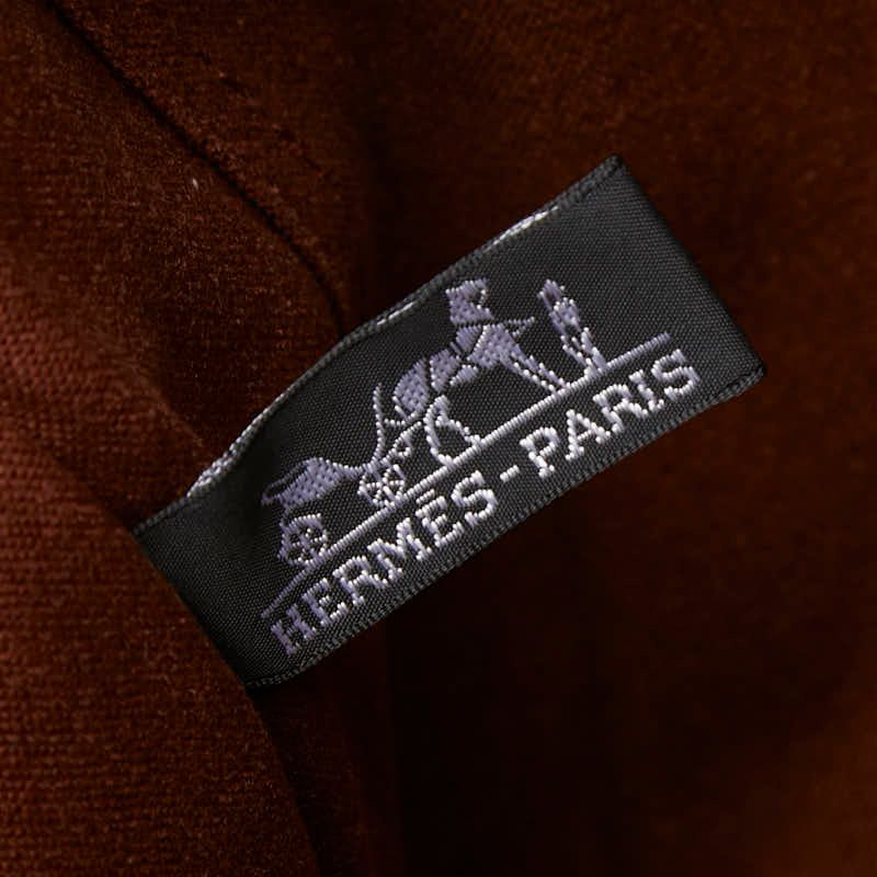 Hermes Fourre Tout GM Tote Brown Navy Canvas — view 9