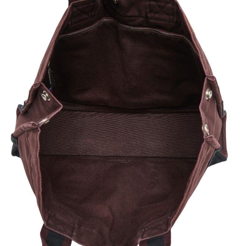 Hermes Fourre Tout MM Tote Wine Red Black Canvas — view 8