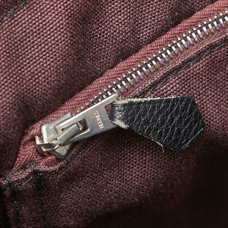 Hermes Fourre Tout MM Tote Wine Red Black Canvas — view 9