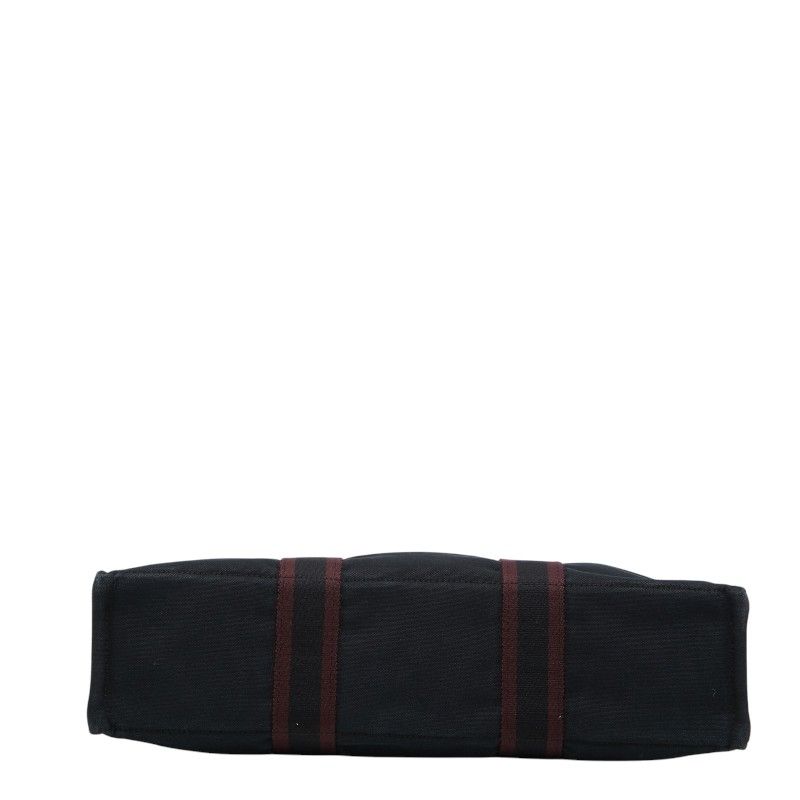 Hermes Fourre Tout MM Tote Wine Red Black Canvas — view 3