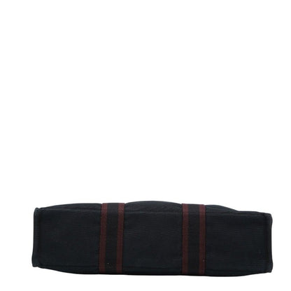 Hermes Fourre Tout MM Tote Wine Red Black Canvas — view 3