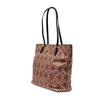 Prada Triangle Logo Tote Black Multi Color Saffiano Leather — view 2
