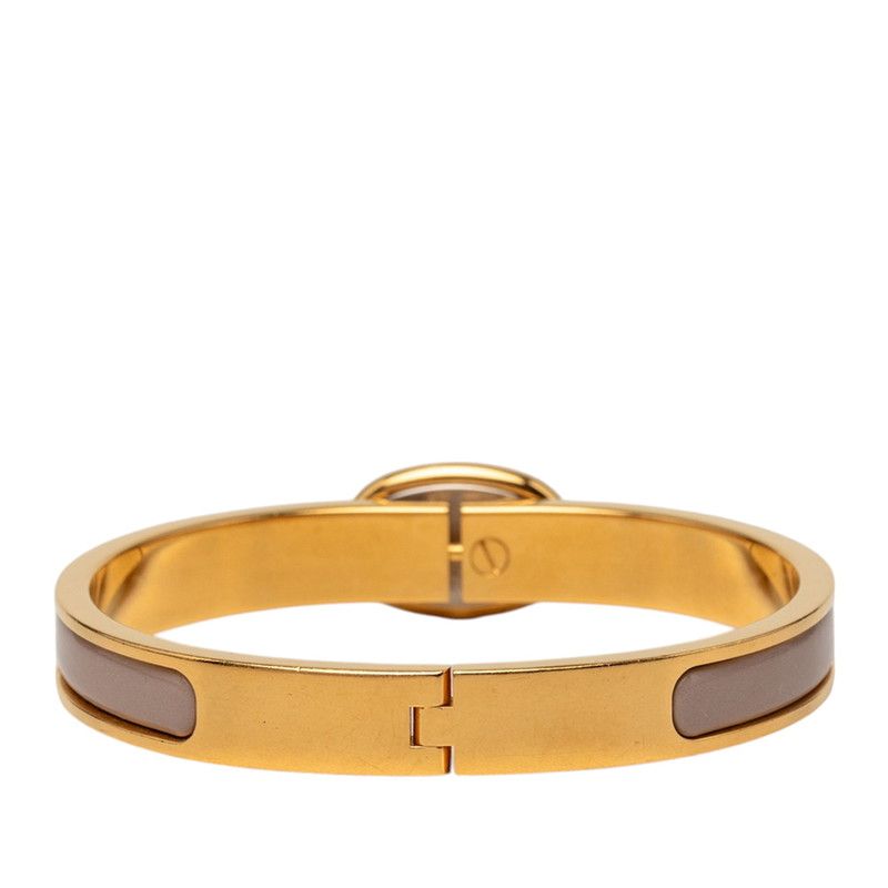 Hermes Mini Click Chaine D'ancre PM Bracelet Gold Brown Glace Gray Plated — view 3