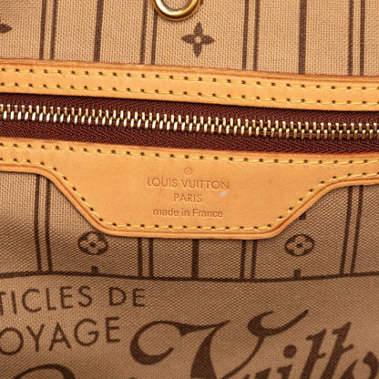 Louis Vuitton Monogram Neverfull MM Shoulder Bag Tote Brown Leather — view 5