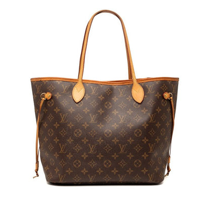 Louis Vuitton Monogram Neverfull MM Tote Brown Leather