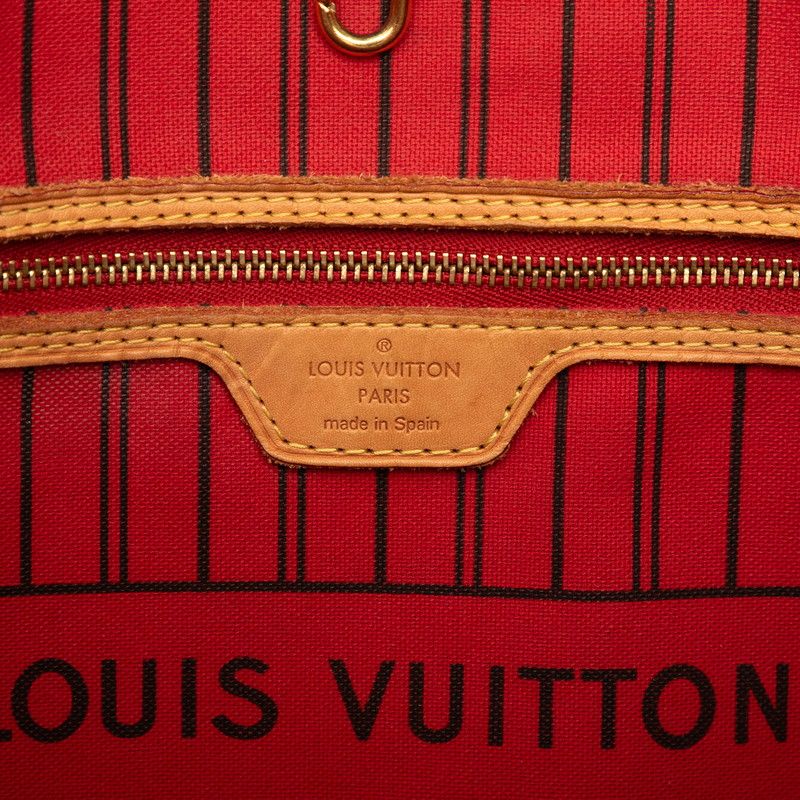 Louis Vuitton Monogram Neverfull MM Tote Brown Leather — view 6