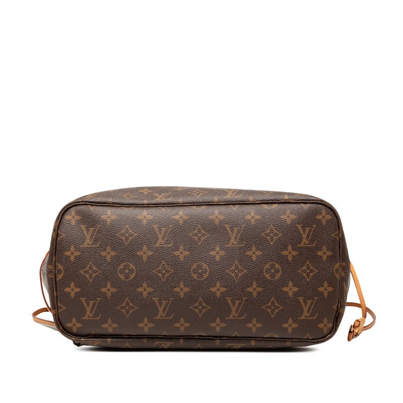 Louis Vuitton Monogram Neverfull MM Tote Brown Leather — view 3