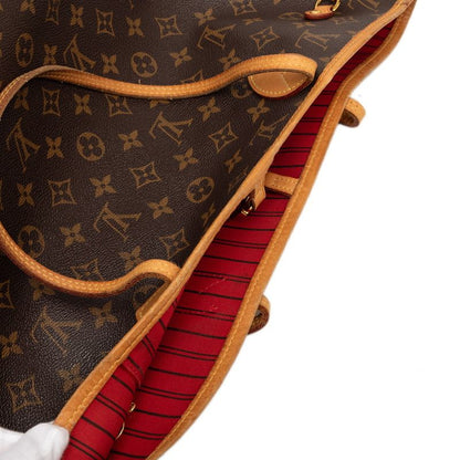 Louis Vuitton Monogram Neverfull MM Tote Brown Leather — view 4