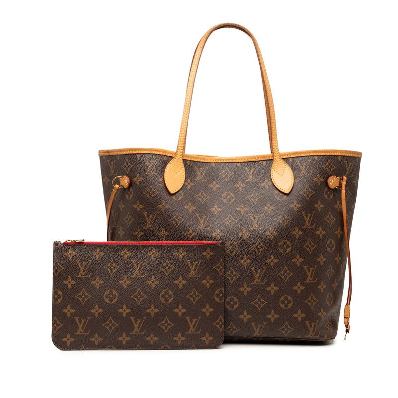 Louis Vuitton Monogram Neverfull MM Tote Brown Leather — view 8