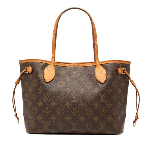 Louis Vuitton Monogram Neverfull PM Tote Brown Leather