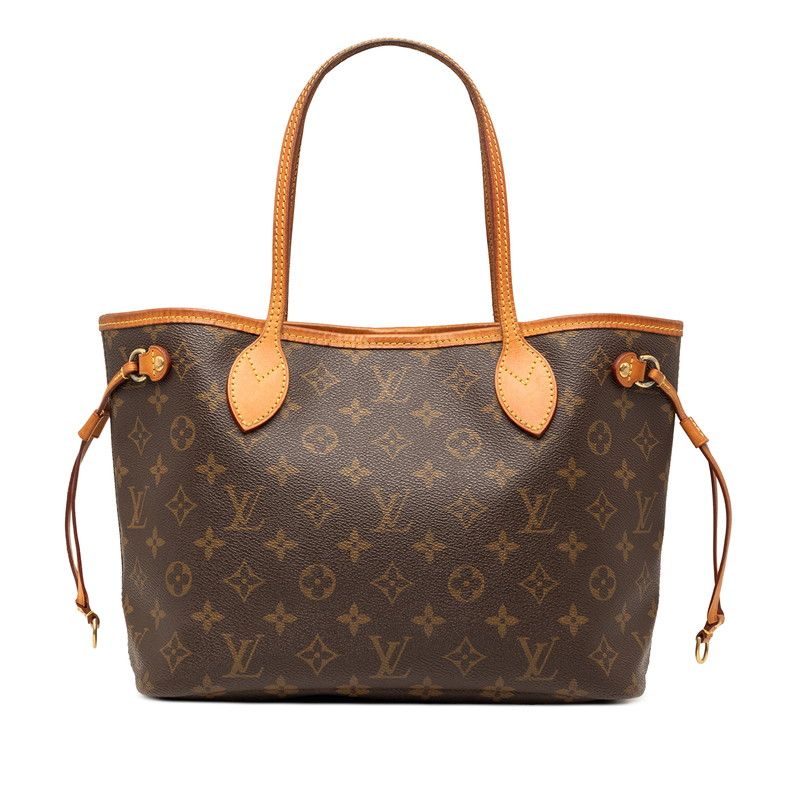 Louis Vuitton Monogram Neverfull PM Tote Brown Leather
